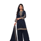 Navy Blue Embroidered Silk Blend Kurta Pant Set with Dupatta – Festive & Wedding Wear | Plus Size (3XL, 4XL, 5XL)