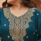 Rama Green Embroidered Silk Blend Kurta Pant Set with Ornate Dupatta – Festive & Occasion Wear