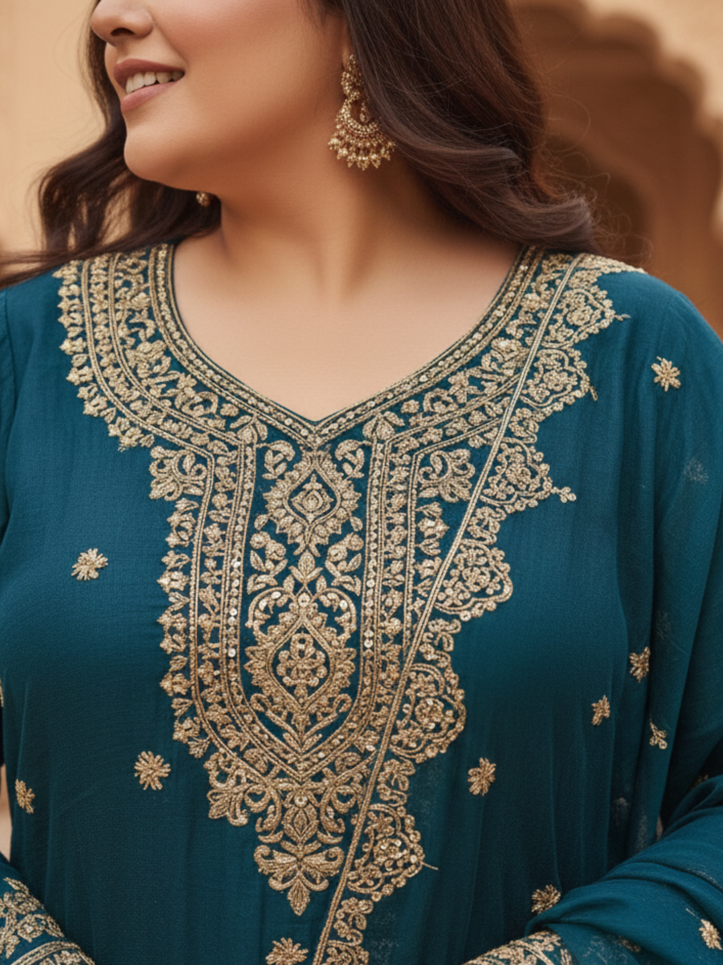 Rama Green Embroidered Silk Blend Kurta Pant Set with Ornate Dupatta – Festive & Occasion Wear