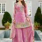 Jaipuri Blush Pink Embroidered Kurta Palazzo Set with Dupatta | Marriage and festive wear