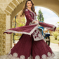 Women’s Maroon Embroidered Kurta Palazzo Set with Dupatta | Festive Wear Ensemble