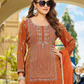 Women’s Rust Orange Embroidered Kurta Sharara Set with Dupatta | Festive & Occasion Wear
