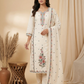 Ivory Pastel Embroidered Pure Cotton Kurta Pant Set with Dupatta | Summer Collection | Sizes M to XXL