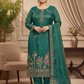 Emerald Green Embroidered Silk Blend Kurta Pant Set with Dupatta – Plus Size (3XL, 4XL, 5XL)