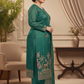 Emerald Green Embroidered Silk Blend Kurta Pant Set with Dupatta – Plus Size (3XL, 4XL, 5XL)
