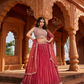 Wine Maroon Tissue Lehenga Set for Women | 3-Piece Lehenga, Blouse & Dupatta with Traditional Work | Wedding & Festive Wear