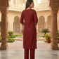 Maroon Embroidered Ethnic Kurta Pant Set for Women (M to XXL) by 3 Angel FAB LLP
