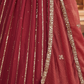 Wine Maroon Tissue Lehenga Set for Women | 3-Piece Lehenga, Blouse & Dupatta with Traditional Work | Wedding & Festive Wear