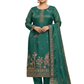 Emerald Green Embroidered Silk Blend Kurta Pant Set with Dupatta – Plus Size (3XL, 4XL, 5XL)