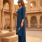 Navy Blue Embroidered Straight Kurta Pant Set for Women (M to XXL) | Summer Collection