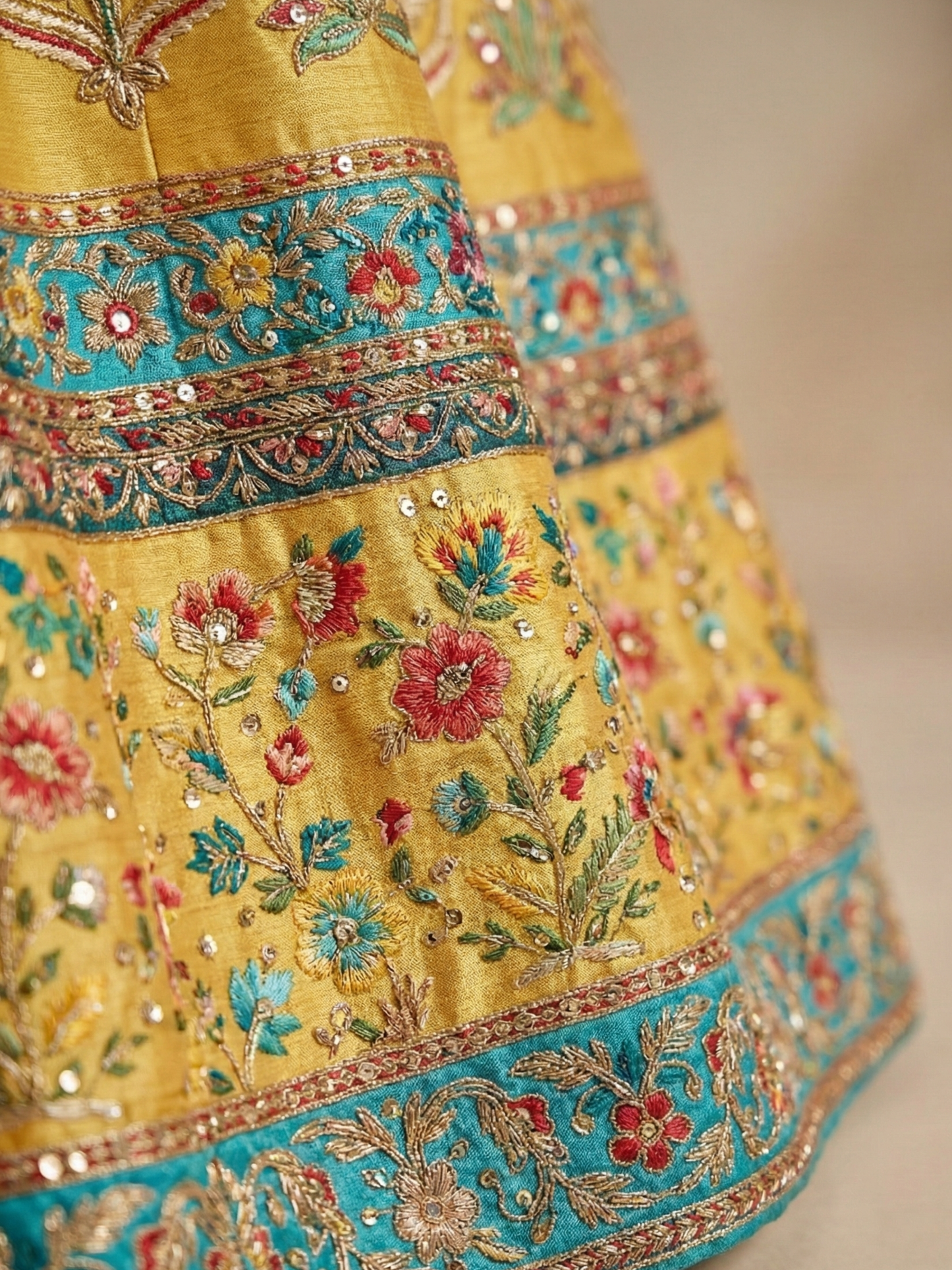 Mustard Yellow Lehenga Set for Women | 3-Piece Ghaghra, Choli & Dupatta with Traditional Work | Wedding & Festive Wear