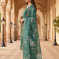 Deep Bottle Green Embroidered Kurta Pant Set with Printed Dupatta - Available in Plus Sizes by 3 Angel Fab LLP