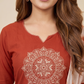 Rust Orange Printed Kurta Pant Set with Tie-Dye Dupatta for Women (M to XXL)