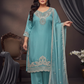 Aqua Mist Embroidered Kurta Pant Set with Graceful Dupatta - 3XL, 4XL, 5XL Collection