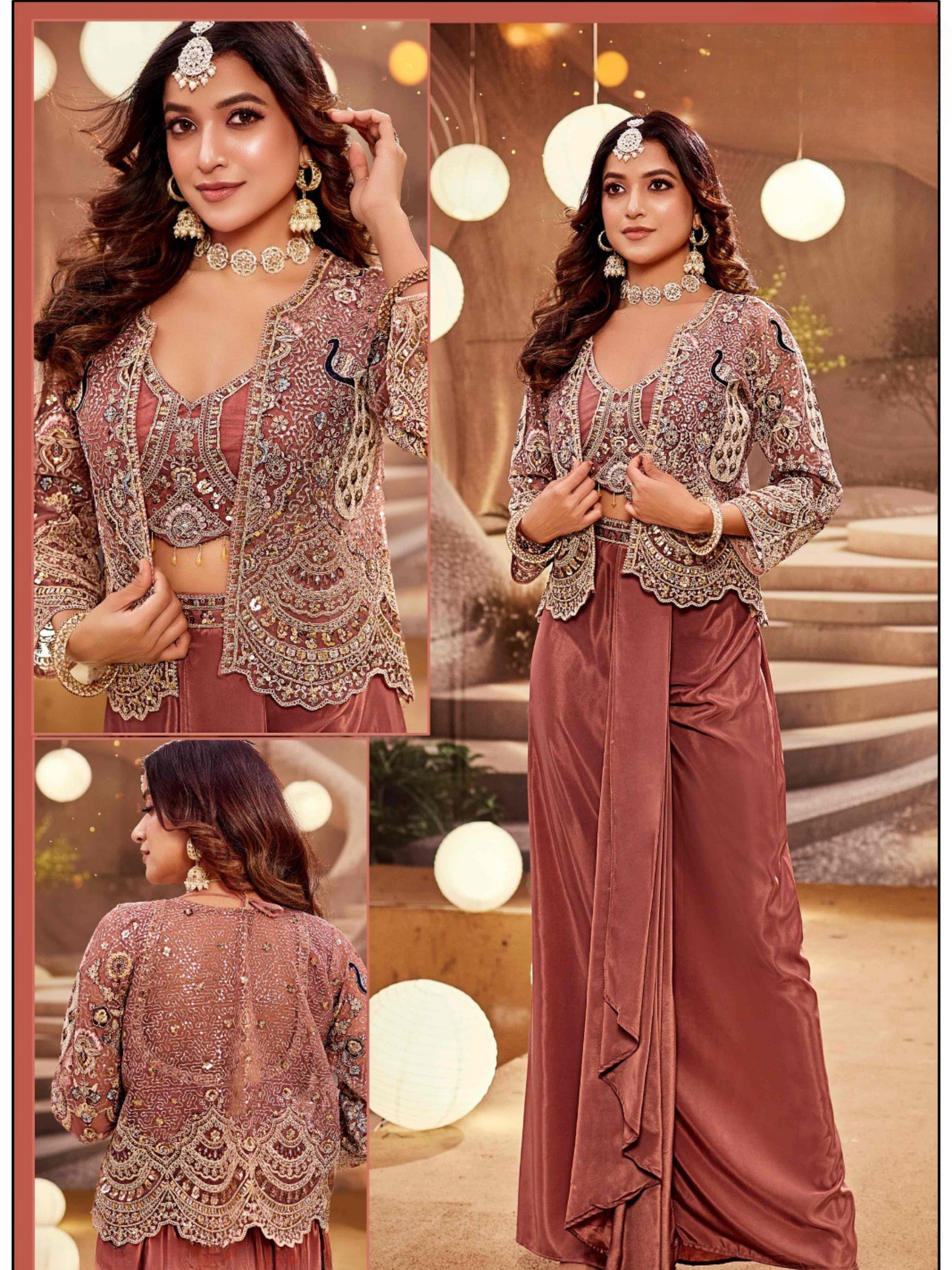 Designer Jacket Style Indo-Western Co-Ord Set for Women | 3-Piece Occasion Wear Set for Weddings & Festivals