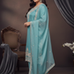 Aqua Mist Embroidered Kurta Pant Set with Graceful Dupatta - 3XL, 4XL, 5XL Collection