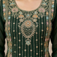 Heavily Embroidered Green Palazzo Kurta Set with Intricate Work and Matching Dupatta | 3 Piece Ethnic Set