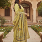 Sunlit Mustard Floral Printed Kurta Pant Set with Ornate Dupatta - Plus Size Collection by 3 Angel