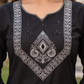 Classic Black Embroidered Kurta Pant Set for Women (M to XXL)