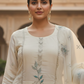 Elegant Ivory Floral Embroidered Kurta Pant Set with Dupatta – Plus Size (3XL, 4XL, 5XL)