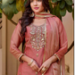 Women’s Pink Designer Dhoop Chhaon Kurta Set with Palazzo and Dupatta for Festive Wear
