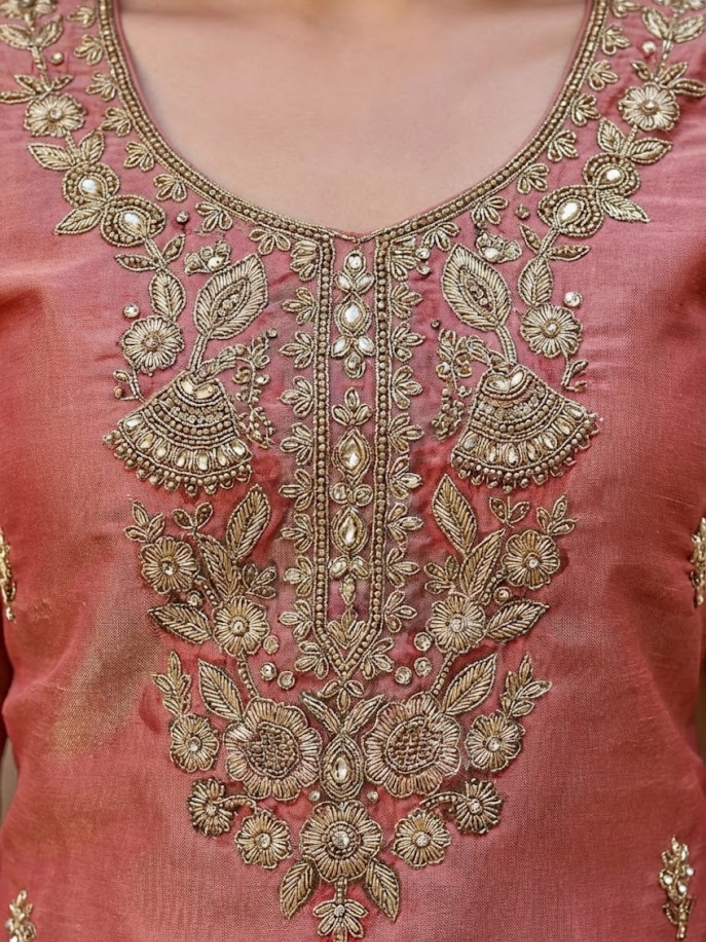 Women’s Pink Designer Dhoop Chhaon Kurta Set with Palazzo and Dupatta for Festive Wear