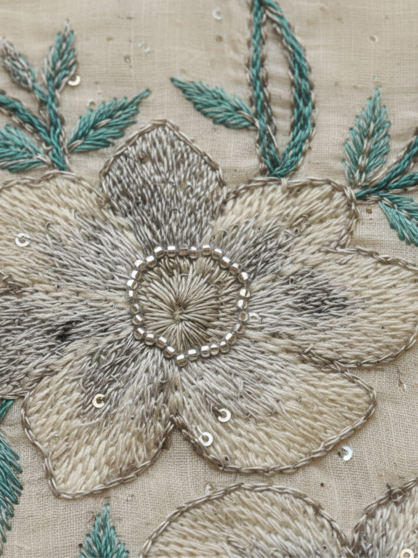 Elegant Ivory Floral Embroidered Kurta Pant Set with Dupatta – Plus Size (3XL, 4XL, 5XL)