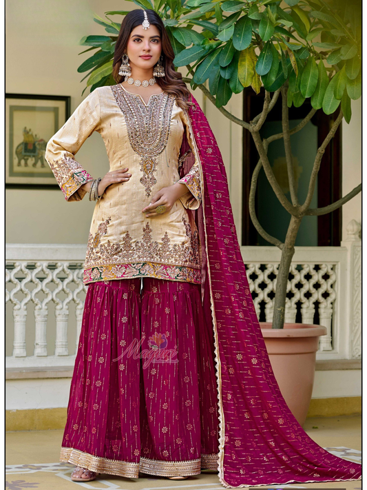 Women’s Kurta Sharara Set with Dupatta | Festive Wedding & Party Wear