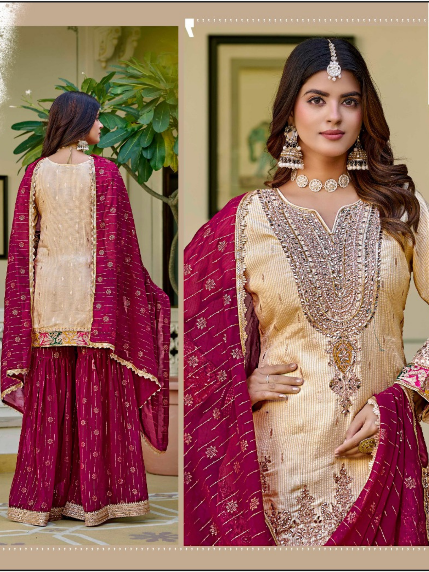 Women’s Kurta Sharara Set with Dupatta | Festive Wedding & Party Wear