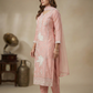 Blush Pink Kurta Pant Set with Sheer Dupatta - 3XL, 4XL, 5XL Plus Size