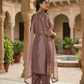 Mauve Pink Embroidered Silk Blend Kurta Pant Set with Sheer Dupatta – Festive & Wedding Wear | Plus Size (3XL, 4XL, 5XL)