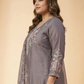 Elegant Silk Blend Kurta Pant Set with Delicate Floral Work & Dupatta | Available in 3XL, 4XL, 5XL