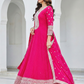 Rani Pink Tissue Suit Set for Women | 3-Piece Anarkali Kurta, Palazzo & Dupatta with Heavy Work | Festive & Wedding Wear
