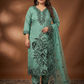 Mint Green Silk Blend Embroidered Kurta Set with Printed Dupatta - Plus Size Festive Wear (3XL-5XL)