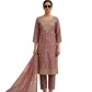 Dusty Rose Embroidered Silk Blend Kurta Pant Set with Sheer Dupatta – Elegant Festive Wear | Plus Size (3XL, 4XL, 5XL)