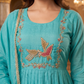 Elegant Sky Blue Embroidered Kurta Pant Dupatta Set for Women (M to XXL) by 3 Angel Fab LLP