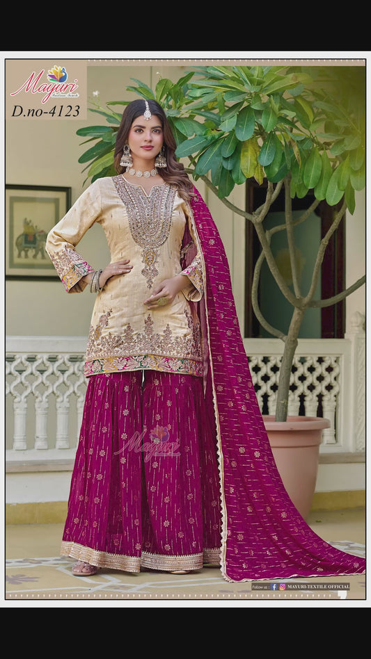 Women’s Kurta Sharara Set with Dupatta | Festive Wedding & Party Wear